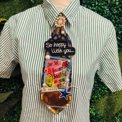 Dear Self You Are Beautiful As You Are Upcycled Empowerment Tie