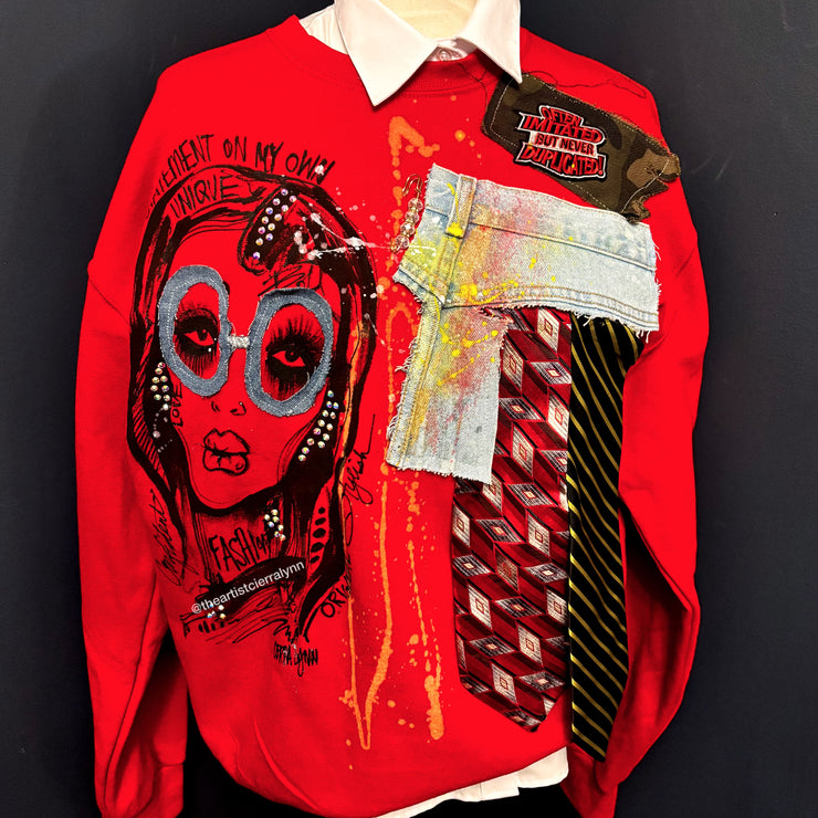 1 of 1 Hand painted - Unisex Fit MEDIUM: Often Imitated Never Duplicated Sweatshirt