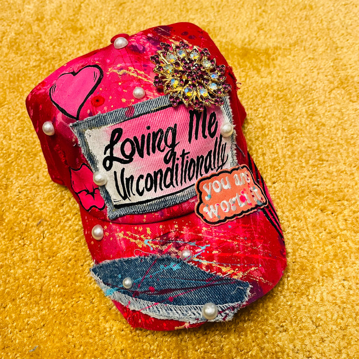 Love For Self Drop- Red Loving Me Unconditional Cap