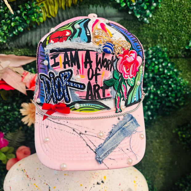Light Pink I Am A Work Of Art Trucker  Hat