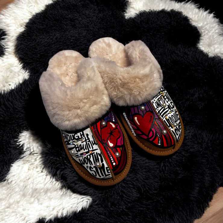 Size 11: Tan Statement Slippers