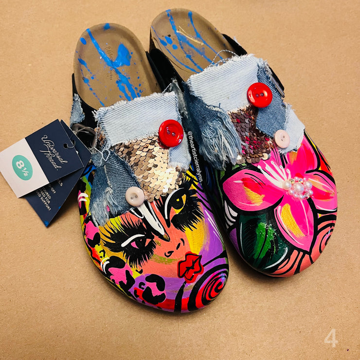 Size 8.5 Women’s Hand painted Clogs #4