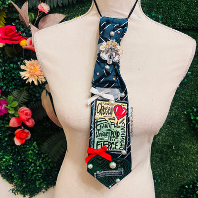 Chosen, Beautiful, Fierce Upcycled Tie