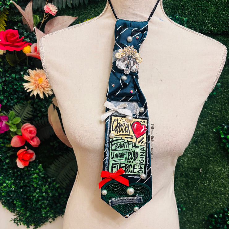 Chosen, Beautiful, Fierce Upcycled Tie