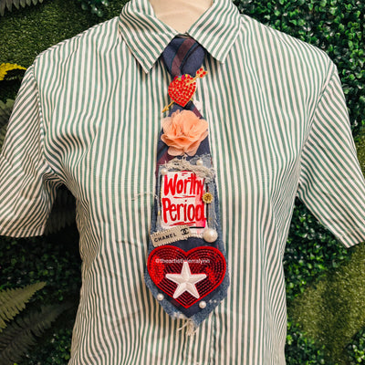 Red Worthy Period Upcycled Empowerment Tie