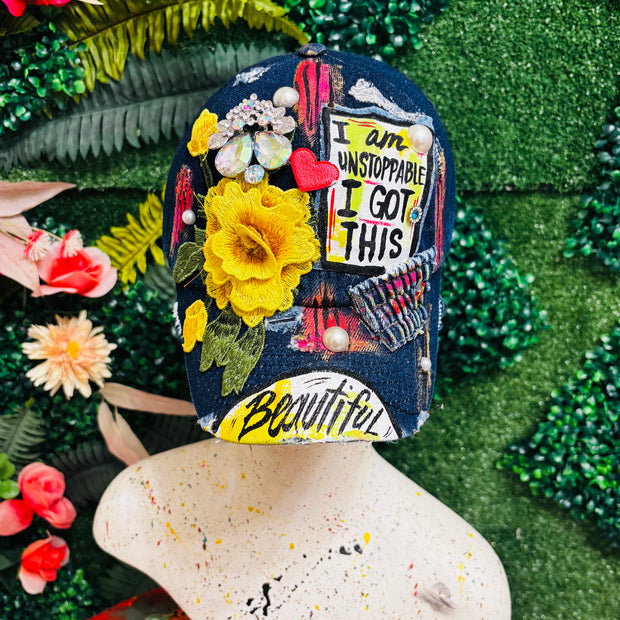 Dark Denim I Am Unstoppable Hat