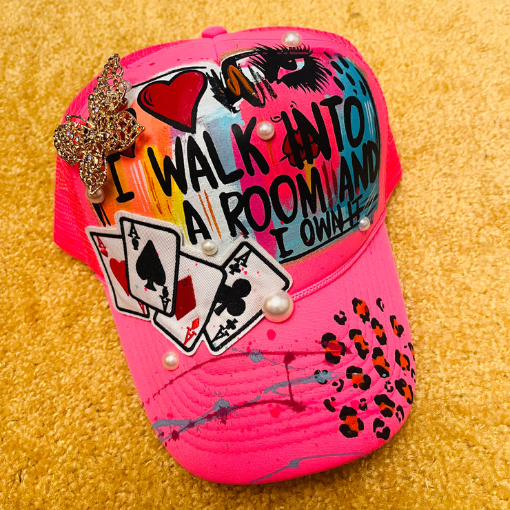 Love For Self Drop- Pink I Walk Into A Room and I Own It Trucker  Hat