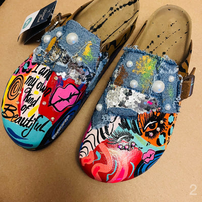 Size 9.5 Women’s Hand painted Clogs #2