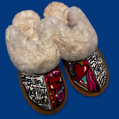 Size 10: Tan Statement Slippers