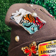 Gray Leveling Up, Looking Good, Loving Me Beanie -No Lining Inside