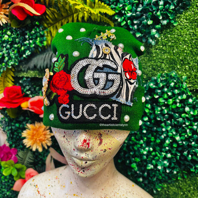 Green GG Inspired Beanie- No Lining Inside