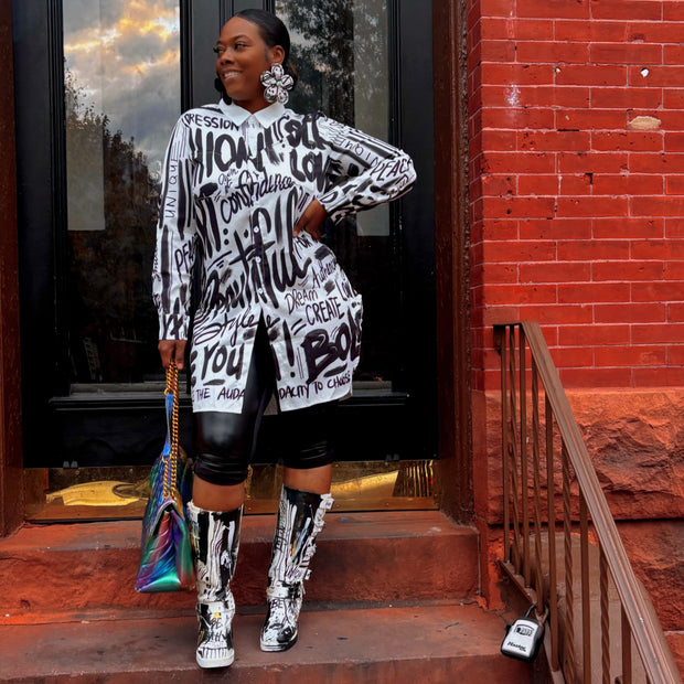Preorder- Affirmations Button Up Shirt Dress