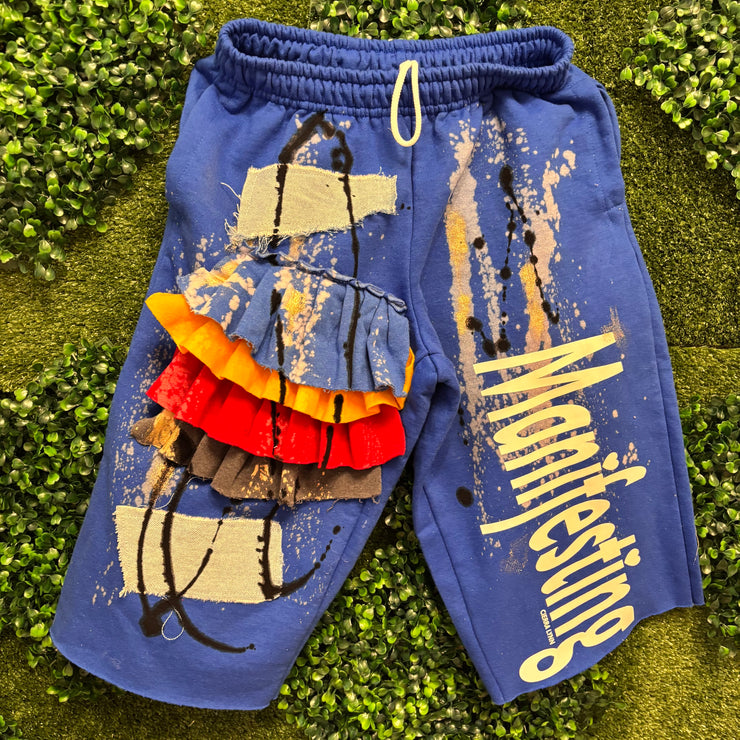 Men’s Fit Size SMALL Blue Manifesting Sweat Shorts