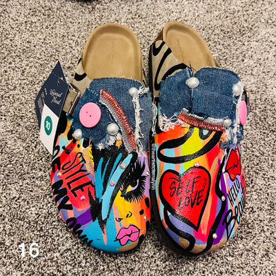 Size 10 Women’s Hand painted Clogs #16