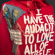 MEDIUM UNISEX FIT- Red 1 of 1-I Have The Audacity To Love All Of Myself  Hoodie