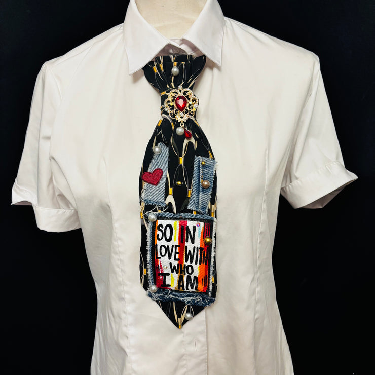 So In Love With Who I Am Upcycled Tie