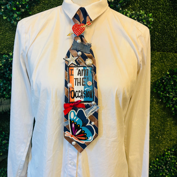 I Am The Occasion Empowerment Upcycled Tie