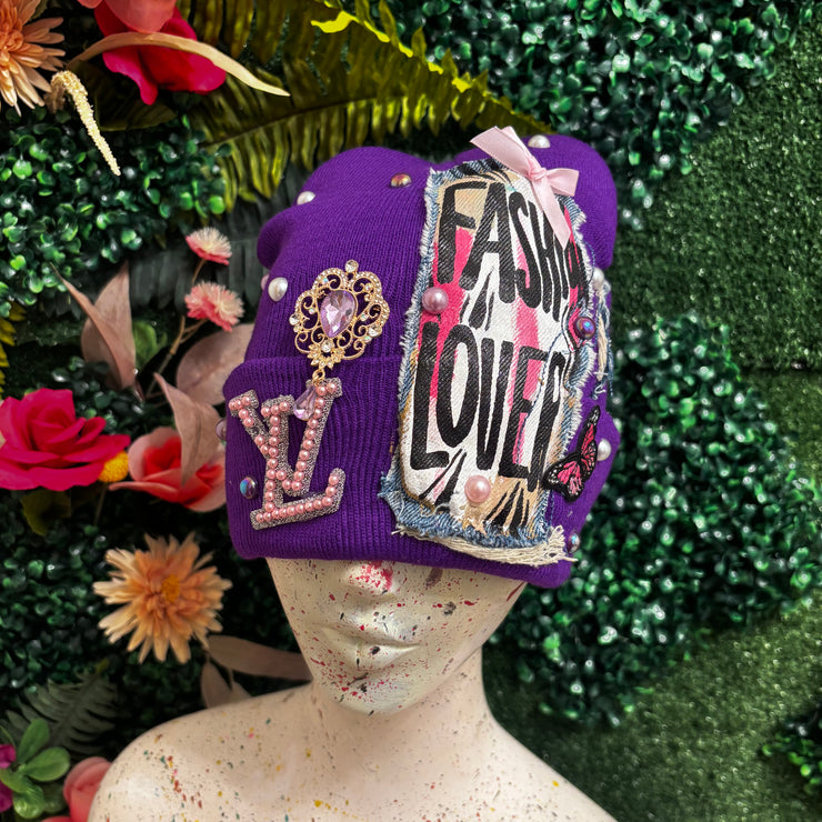 Purple Fashion Lover Beanie- No Lining Inside