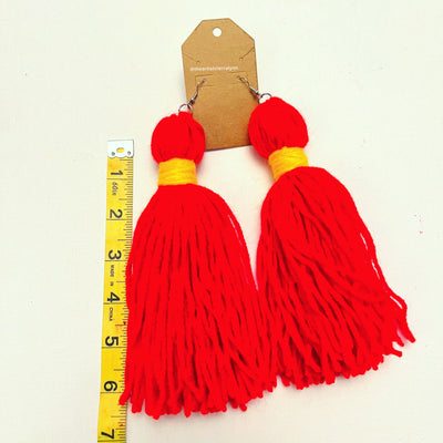 6inch Red Tassel Earrings
