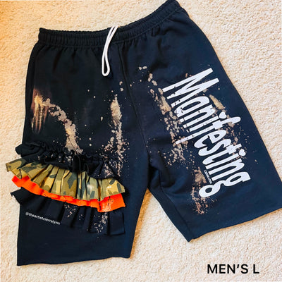Black  Men’s Large Manifesting Sweat Shorts