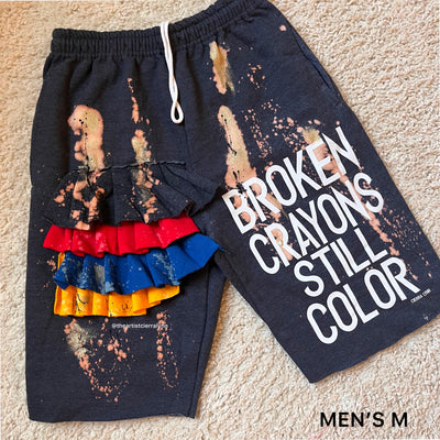 Gray Men’s Fit M Broken Crayons  Sweat Shorts