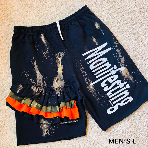 Black Men’s Fit L  Manifesting Sweat Shorts