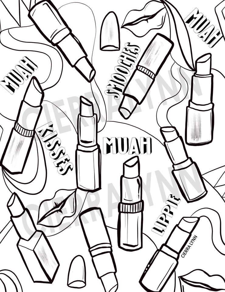 Lips Poppin Coloring Page